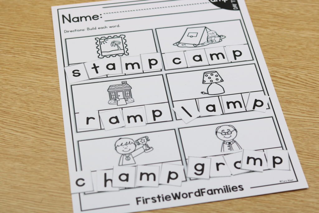 first grade word families