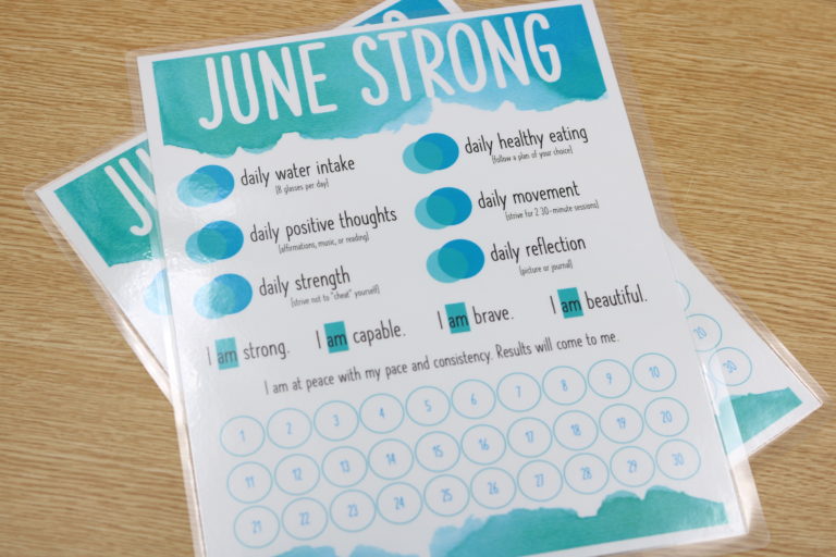 June Strong [personal challenge tracker- a free download]