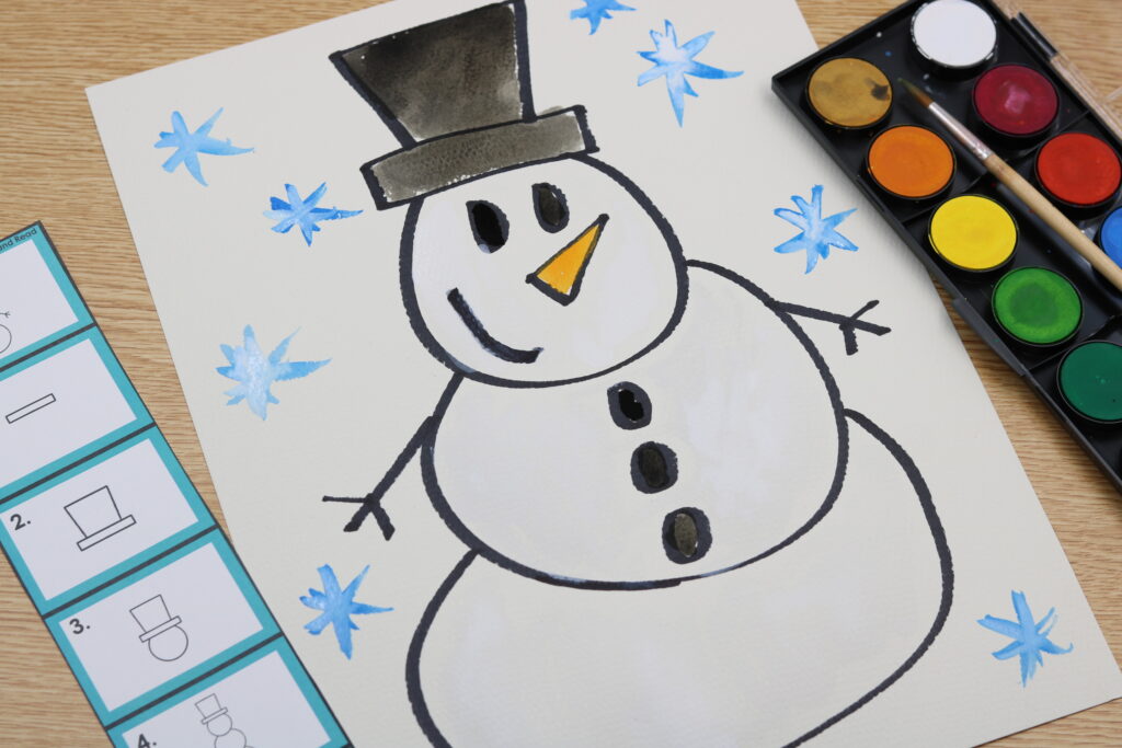 free snowman directed drawing