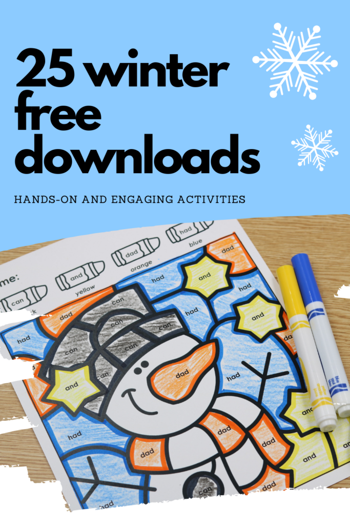 free kindergarten winter activities