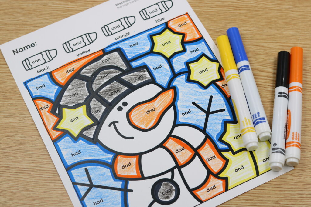 free January kindergarten worksheets